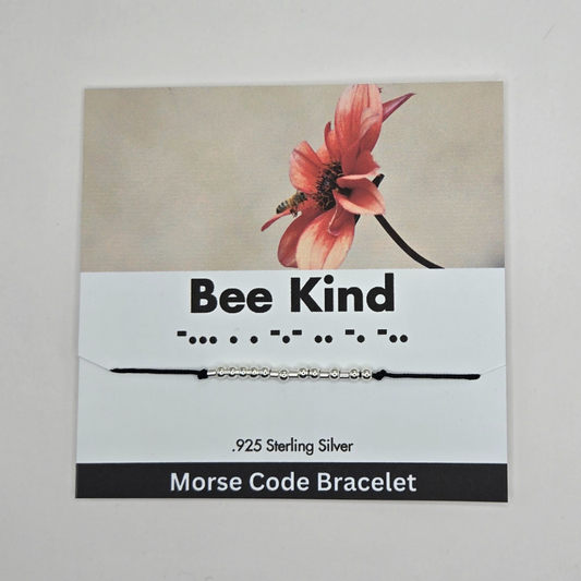 Sterling Silver Morse Code Bracelet - Bee Kind