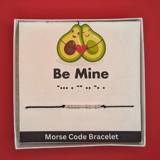 Sterling Silver Morse Code Bracelet - Be Mine