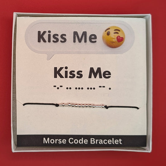 Sterling Silver Morse Code Bracelet - Kiss Me