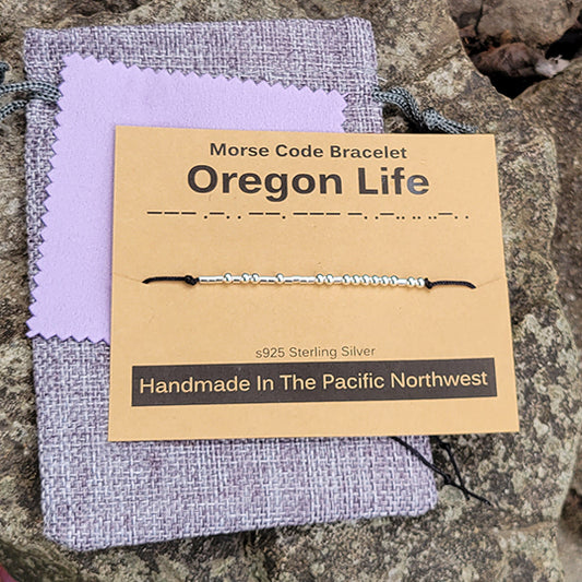 Sterling Silver Morse Code Bracelet - Oregon Life