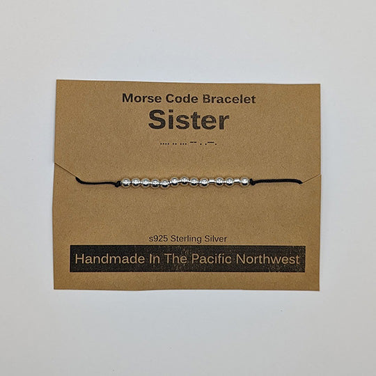 Sterling Silver Morse Code Bracelet - Sister