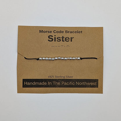 Sterling Silver Morse Code Bracelet - Sister