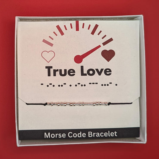 Sterling Silver Morse Code Bracelet - True Love