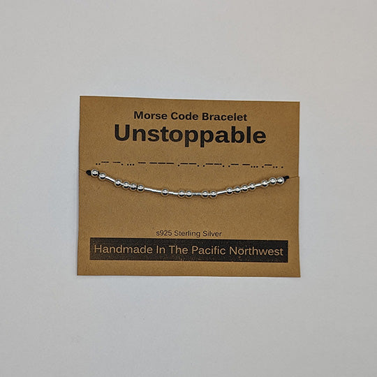 Sterling Silver Morse Code Bracelet - Unstoppable