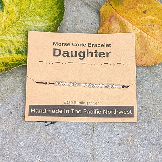 Sterling Silver Morse Code Bracelet - Daughter