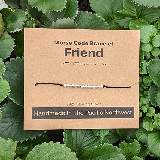Sterling Silver Morse Code Bracelet - Friend