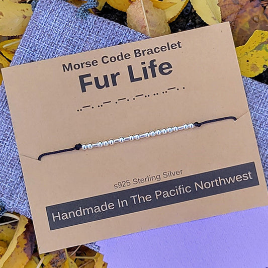Sterling Silver Morse Code Bracelet - Fur Life