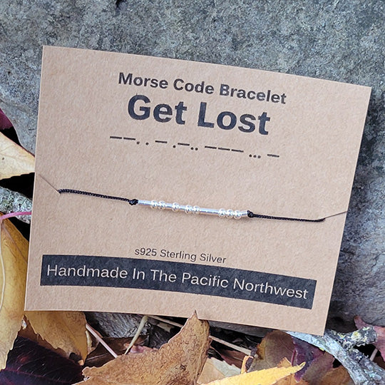 Sterling Silver Morse Code Bracelet - Get Lost