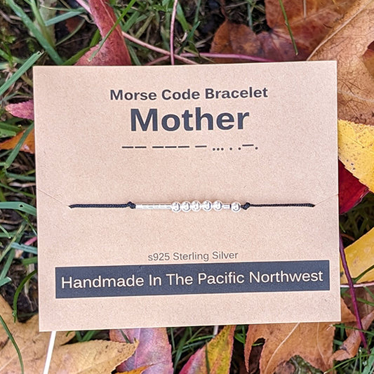 Sterling Silver Morse Code Bracelet - Mother