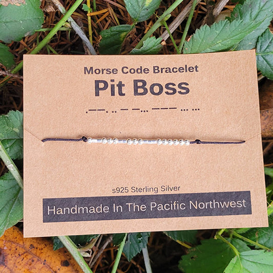 Sterling Silver Morse Code Bracelet - Pit Boss