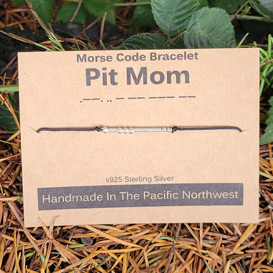 Sterling Silver Morse Code Bracelet - Pit Mom