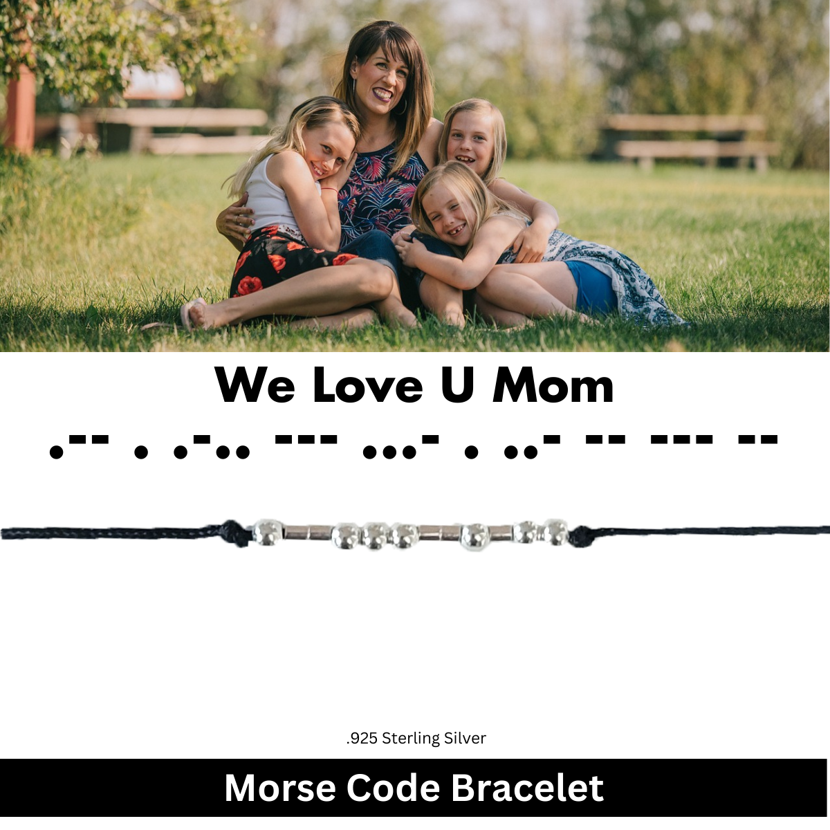 Custom Mother's Day Morse Code Bracelet