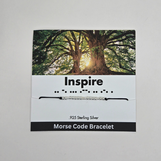 Sterling Silver Morse Code Bracelet - Inspire