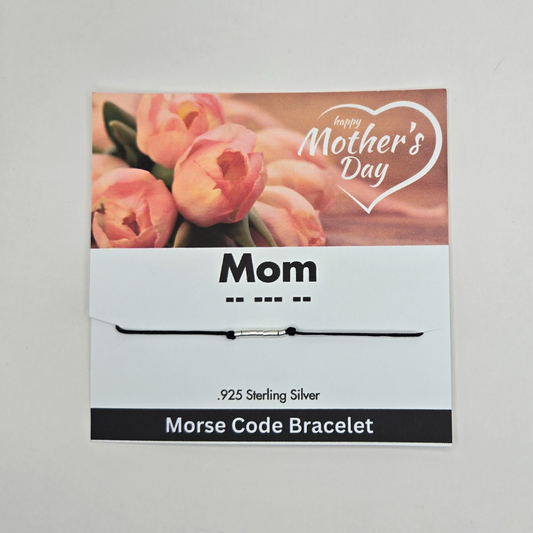 Sterling Silver Morse Code Bracelet - Mom