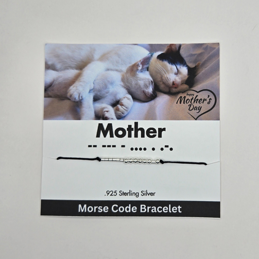 Sterling Silver Morse Code Bracelet - Mother