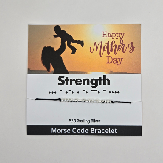 Sterling Silver Morse Code Bracelet - Strength