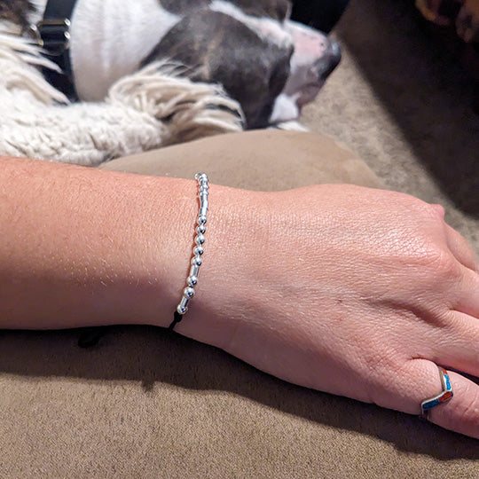 Sterling Silver Morse Code Bracelet - Breathe