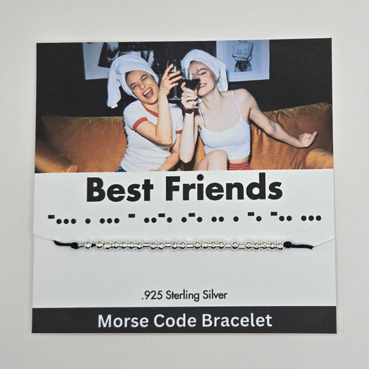 Sterling Silver Morse Code Bracelet - Best Friends